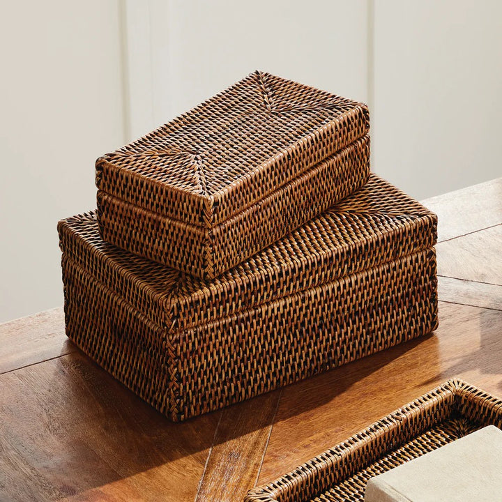 Burma Rattan Lidded Box