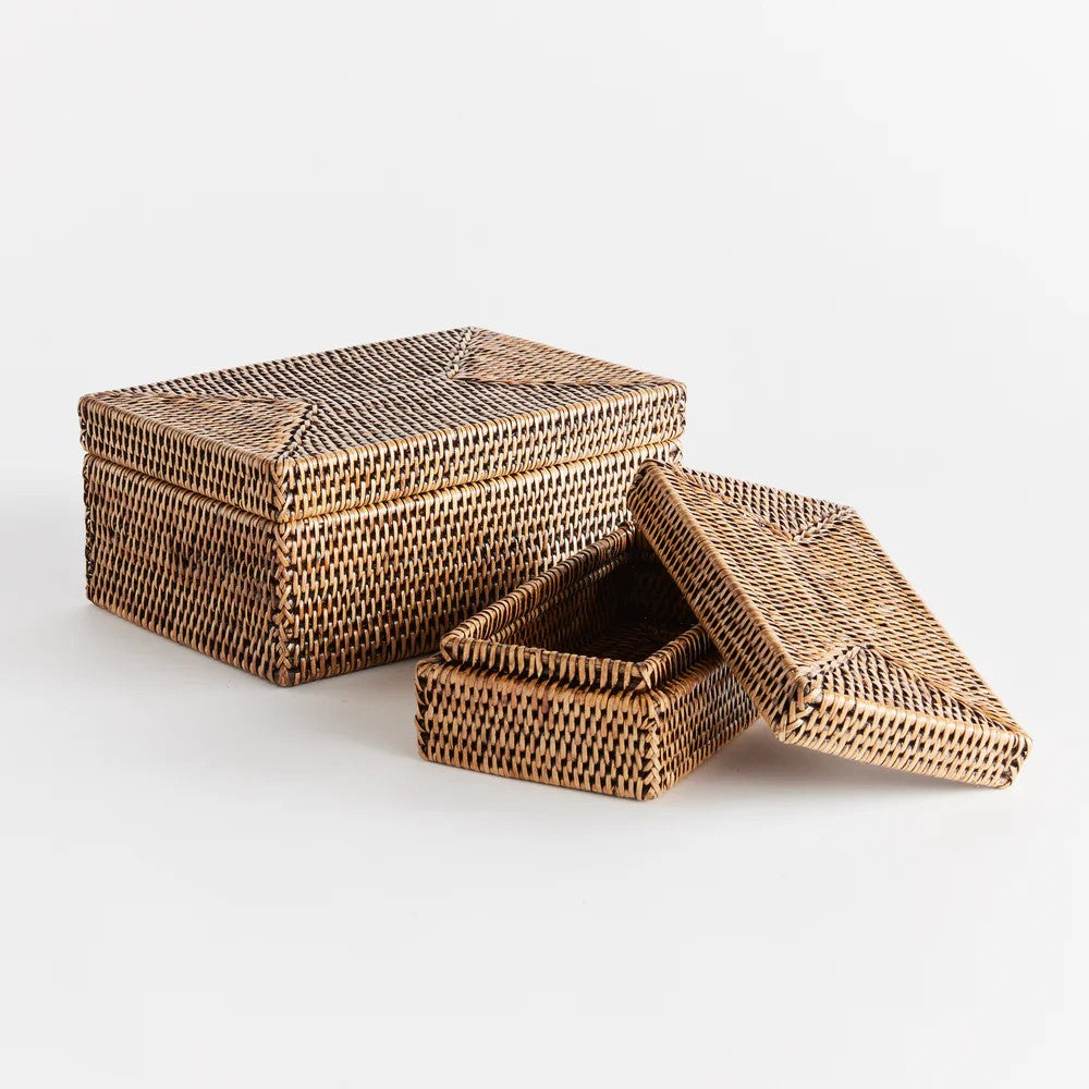 Burma Rattan Lidded Box