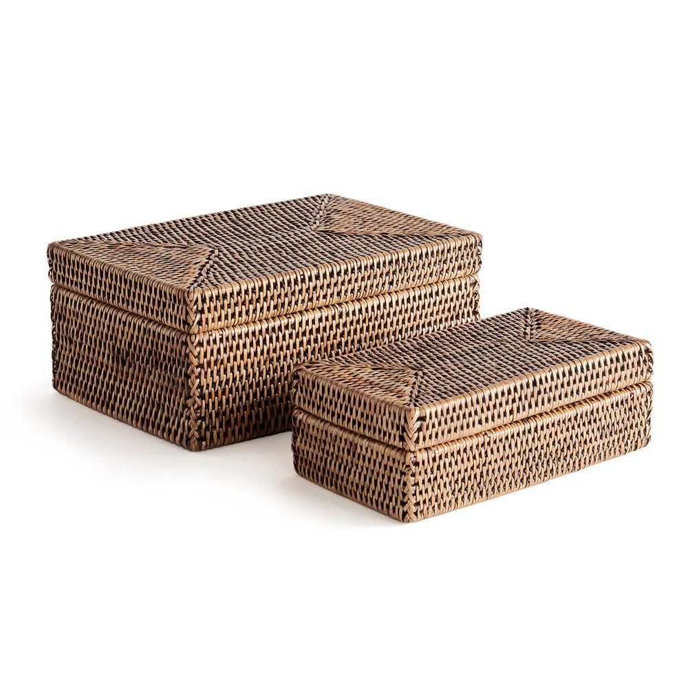 Burma Rattan Lidded Box