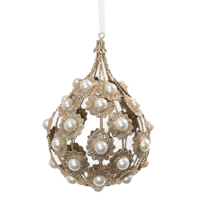 Champagne & Pearls Filigree Ornament