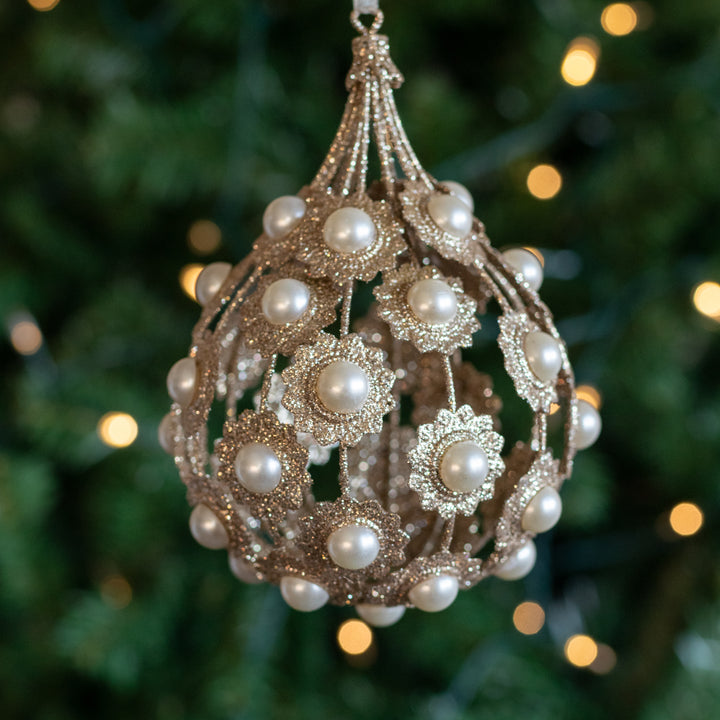 Champagne & Pearls Filigree Ornament