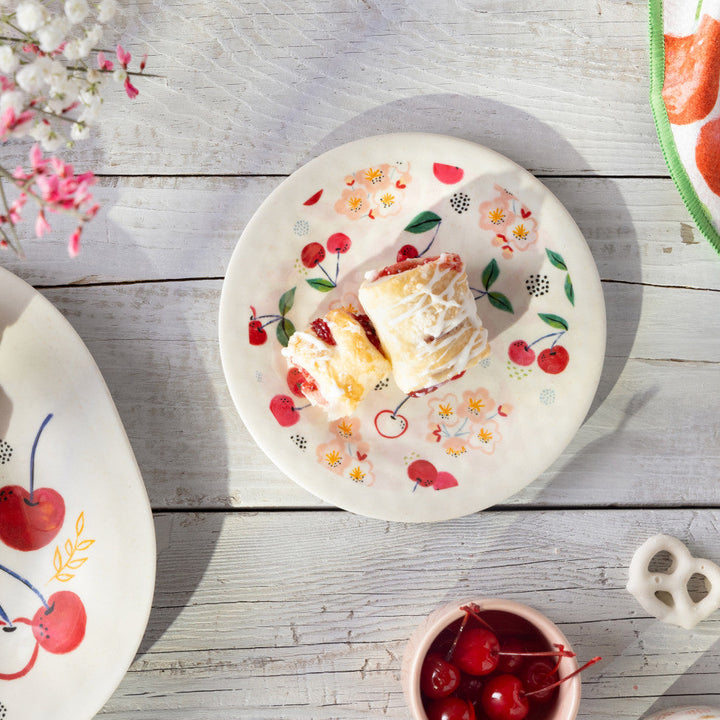 Cherry Melamine Appetizer Plate