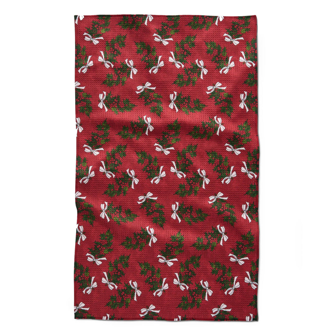 Christmas Berry Bow Tea Towel