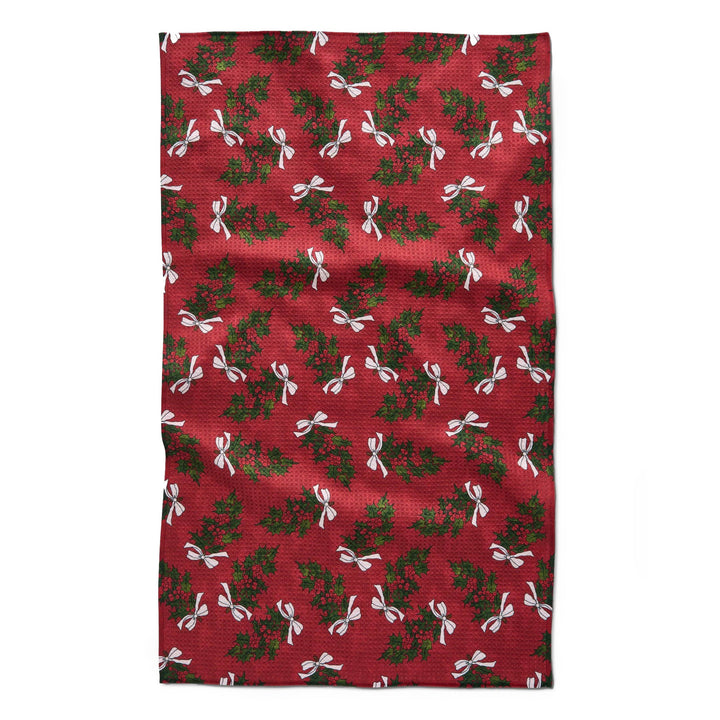 Christmas Berry Bow Tea Towel