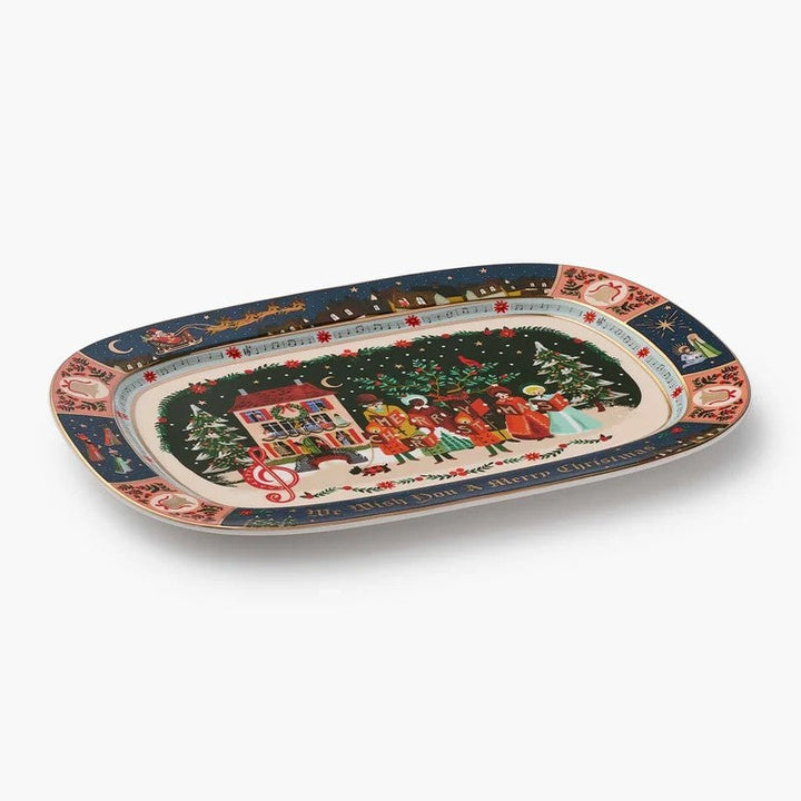 Christmas Carols Large Porcelain Serving Tray
