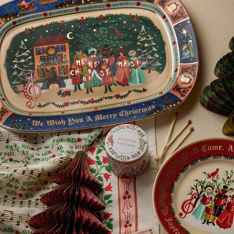 Christmas Carols Large Porcelain Serving Tray