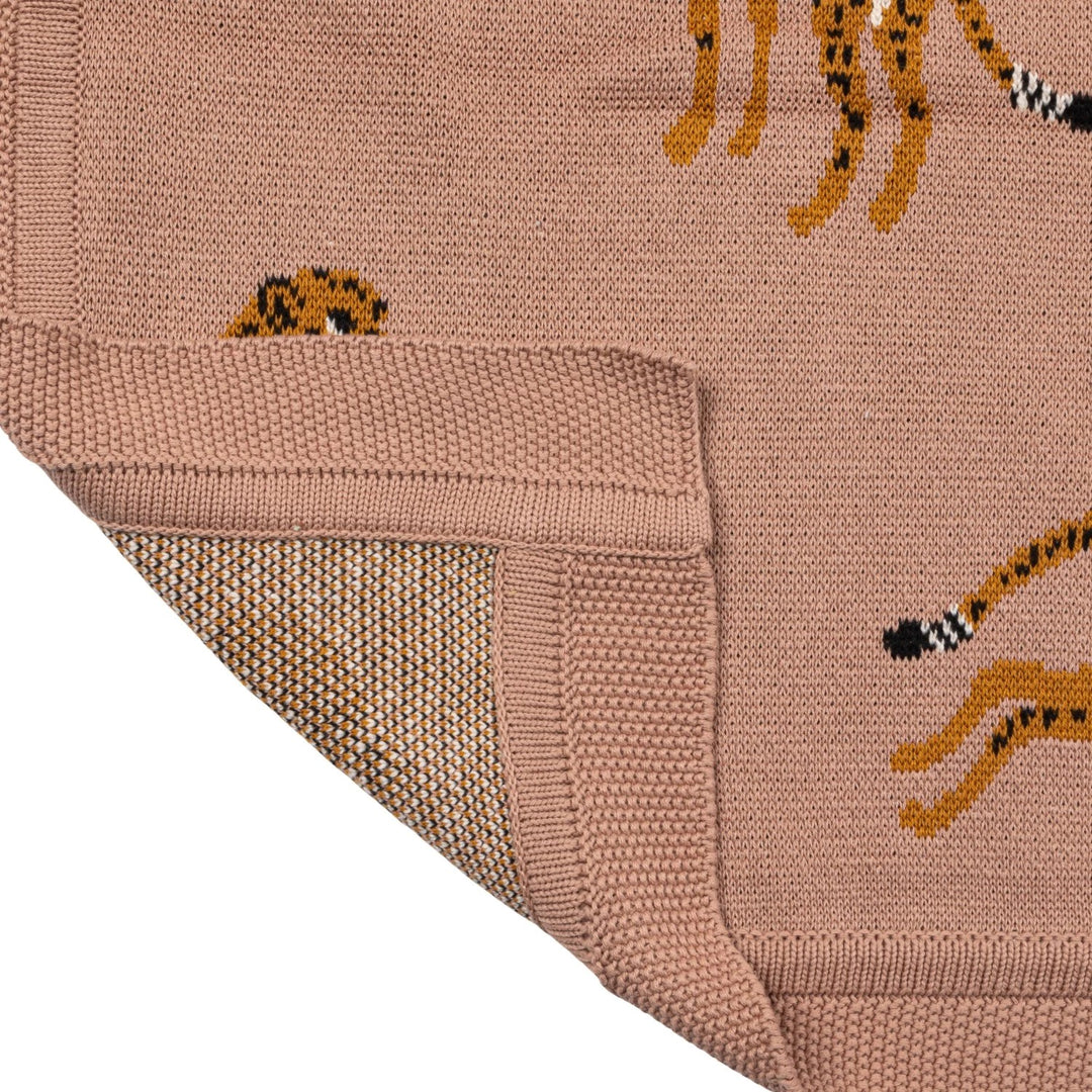 Cotton Knit Cheetah Throw