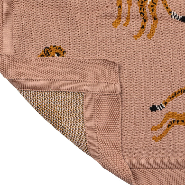 Cotton Knit Cheetah Throw