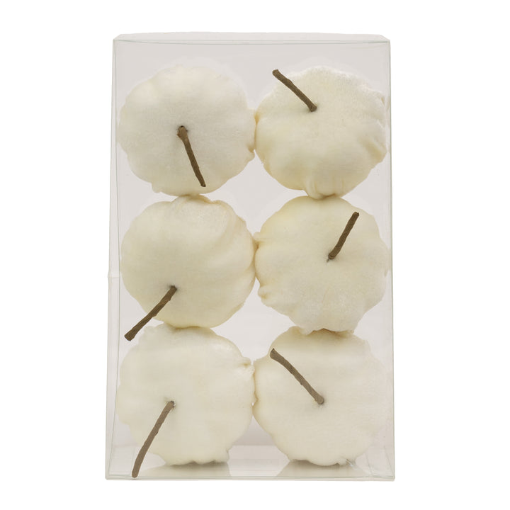 Cream Velvet Pumpkins, Set of 6