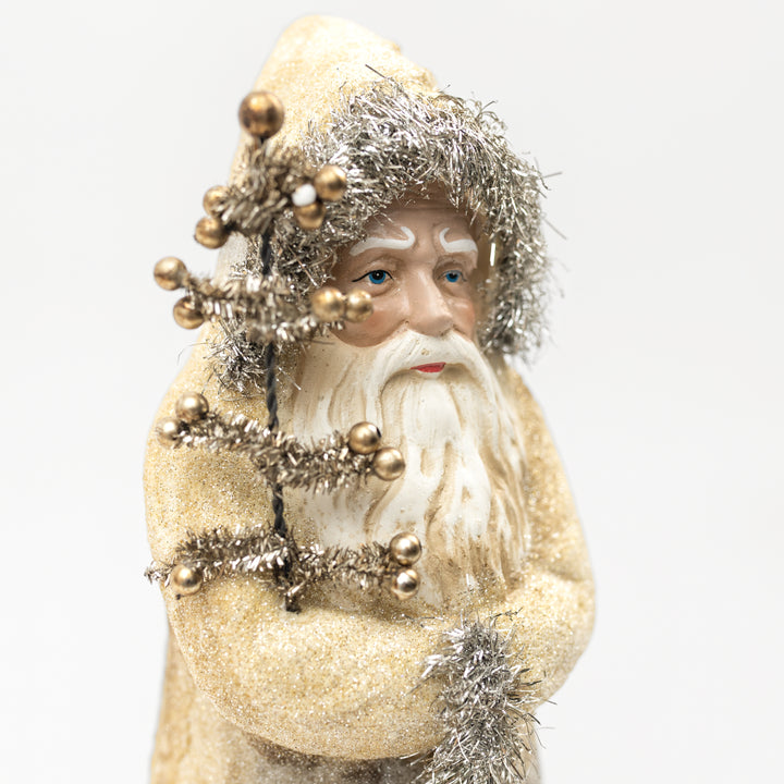 Cream & Silver Santa