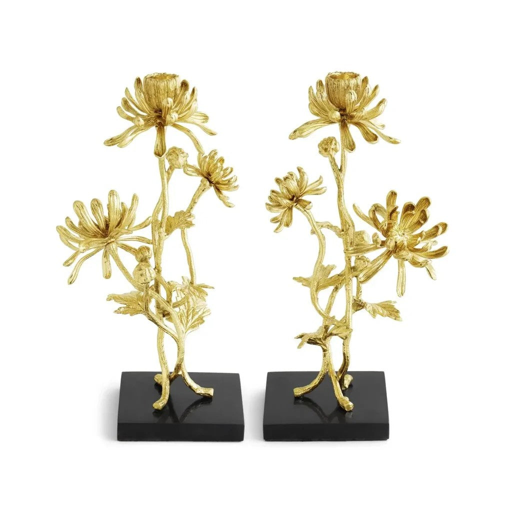 Dahlia Tall Candle Holders, Set of 2