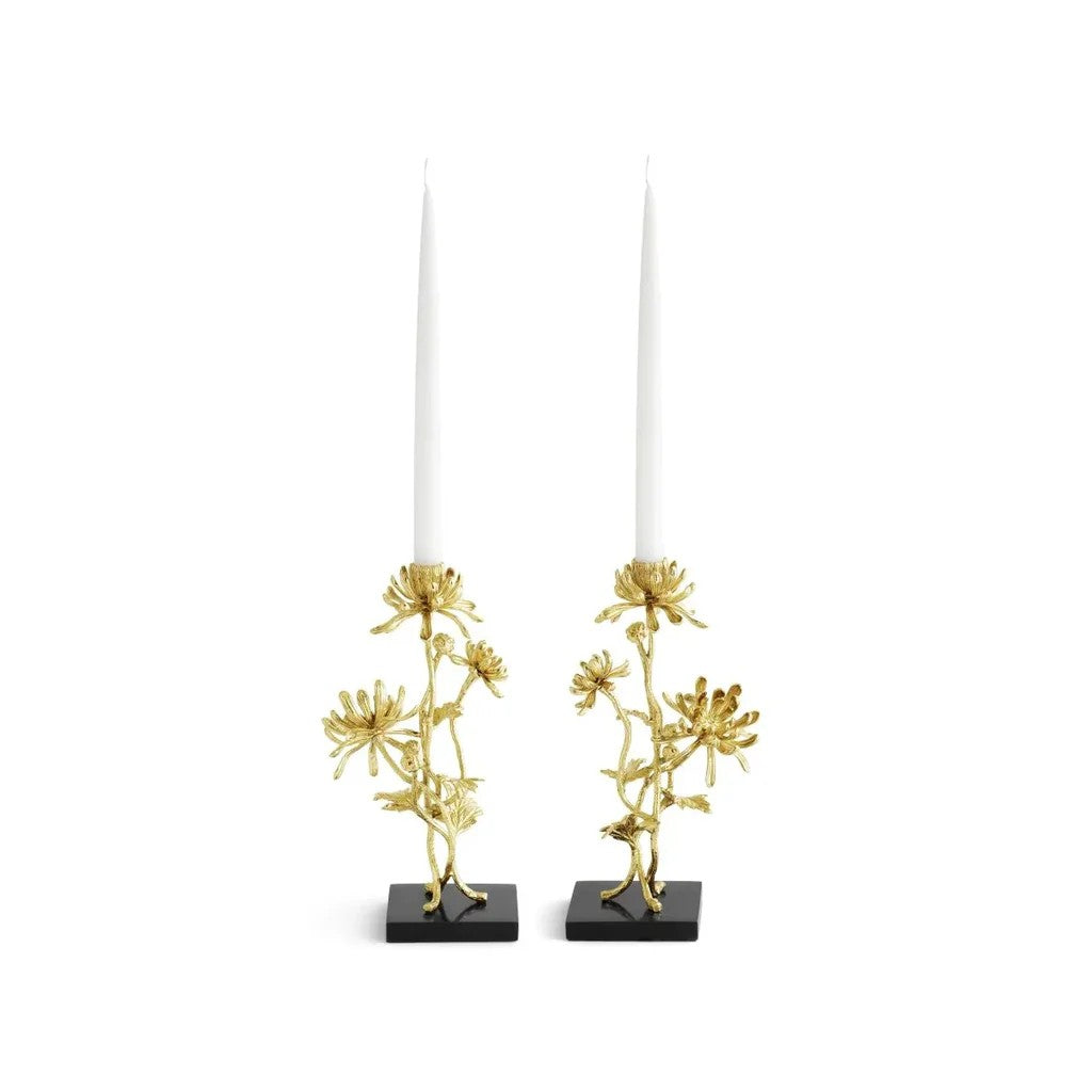 Dahlia Tall Candle Holders, Set of 2