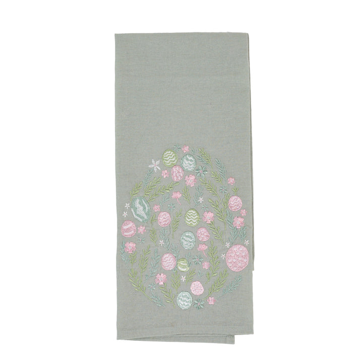 Easter Egg Embroidered Tea Towel