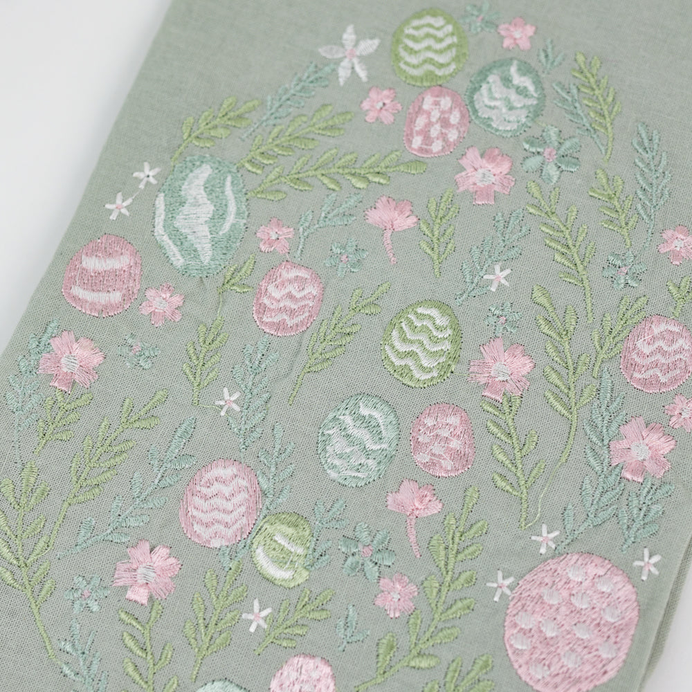 Easter Egg Embroidered Tea Towel