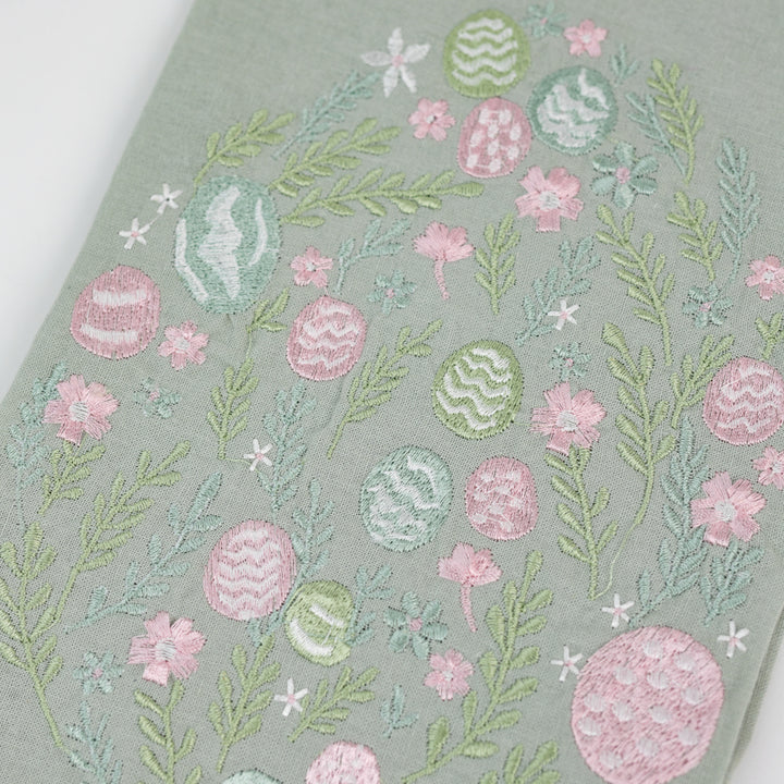 Easter Egg Embroidered Tea Towel