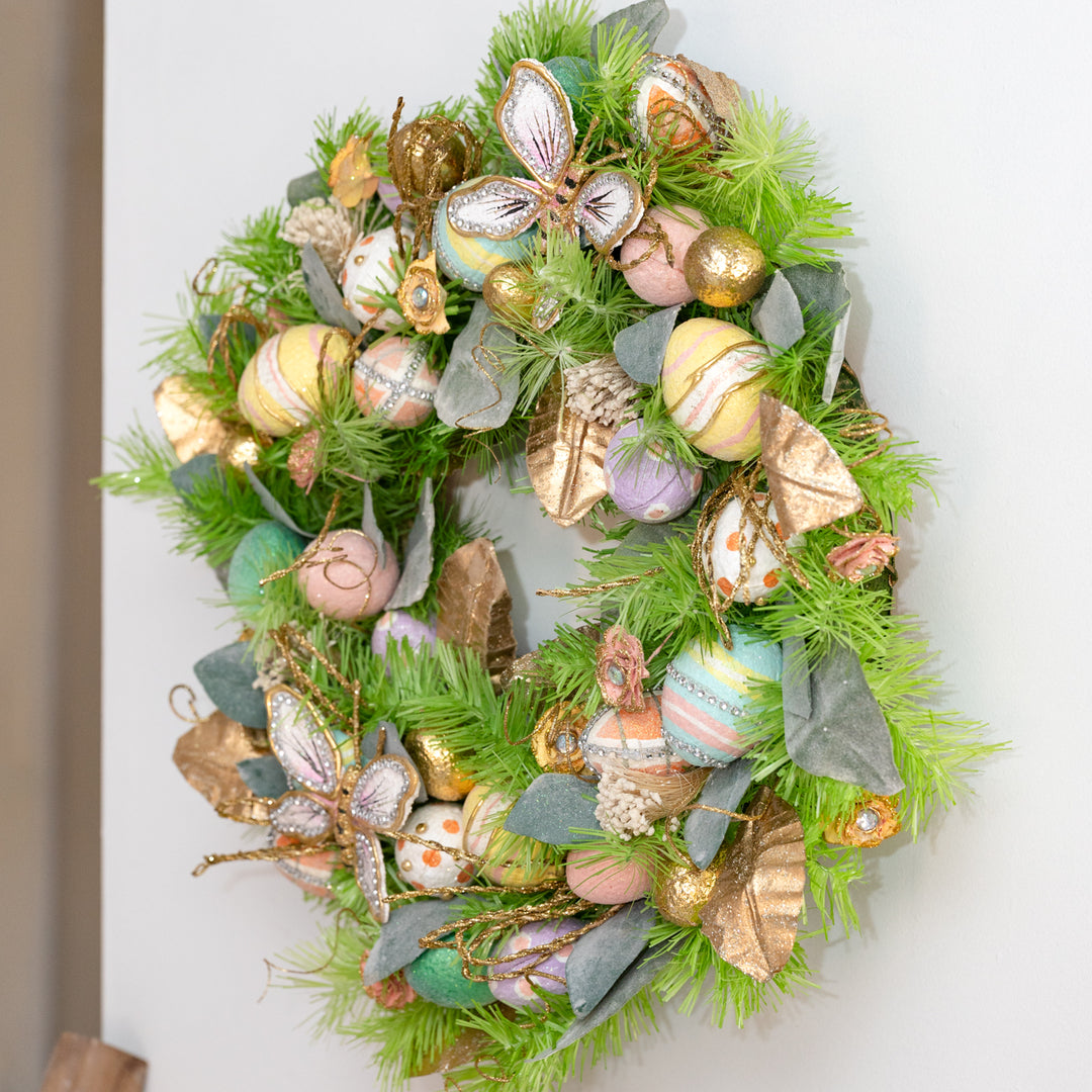 Easter Glitter Flower Wreath