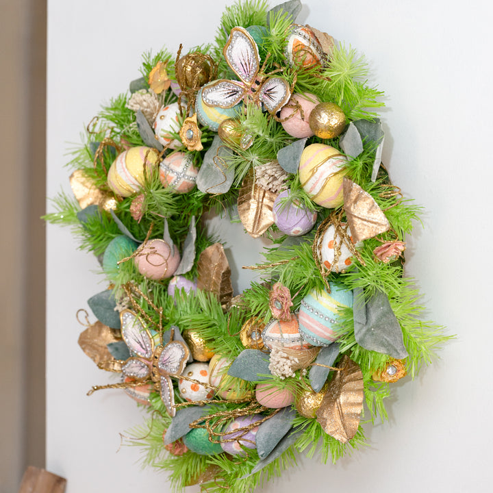 Easter Glitter Flower Wreath