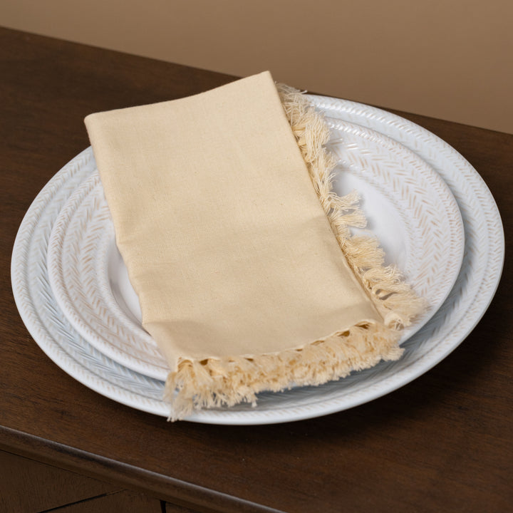 Ecru Fringed Essential Napkin