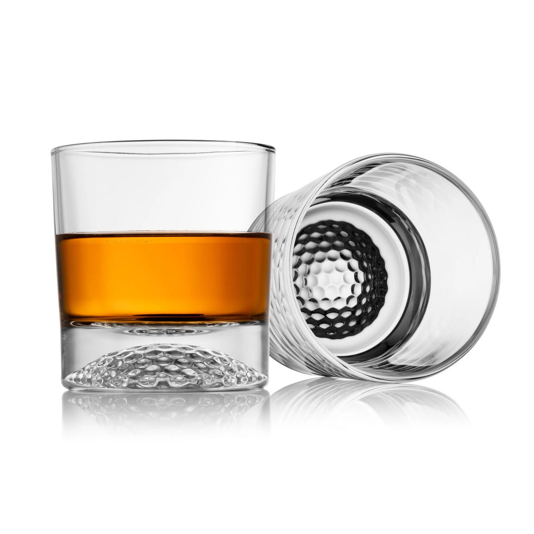 Embossed Golf Ball Double Old Fashioned Glass