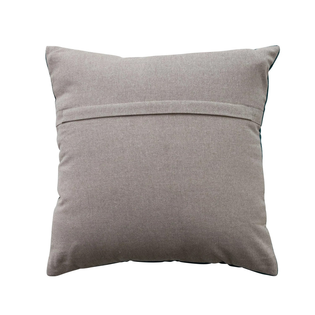 Embroidered Peacocks 20" Velvet Pillow