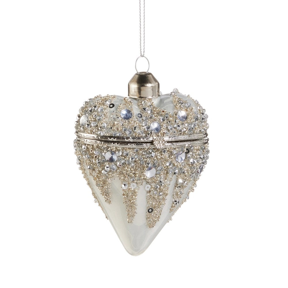 Encrusted Heart Box Ornament