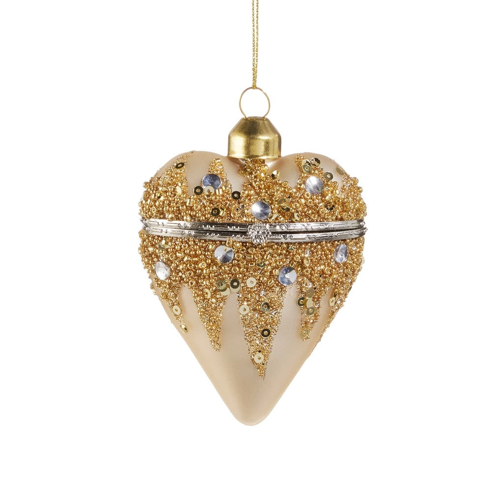Encrusted Heart Box Ornament