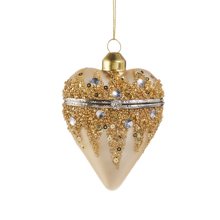 Encrusted Heart Box Ornament