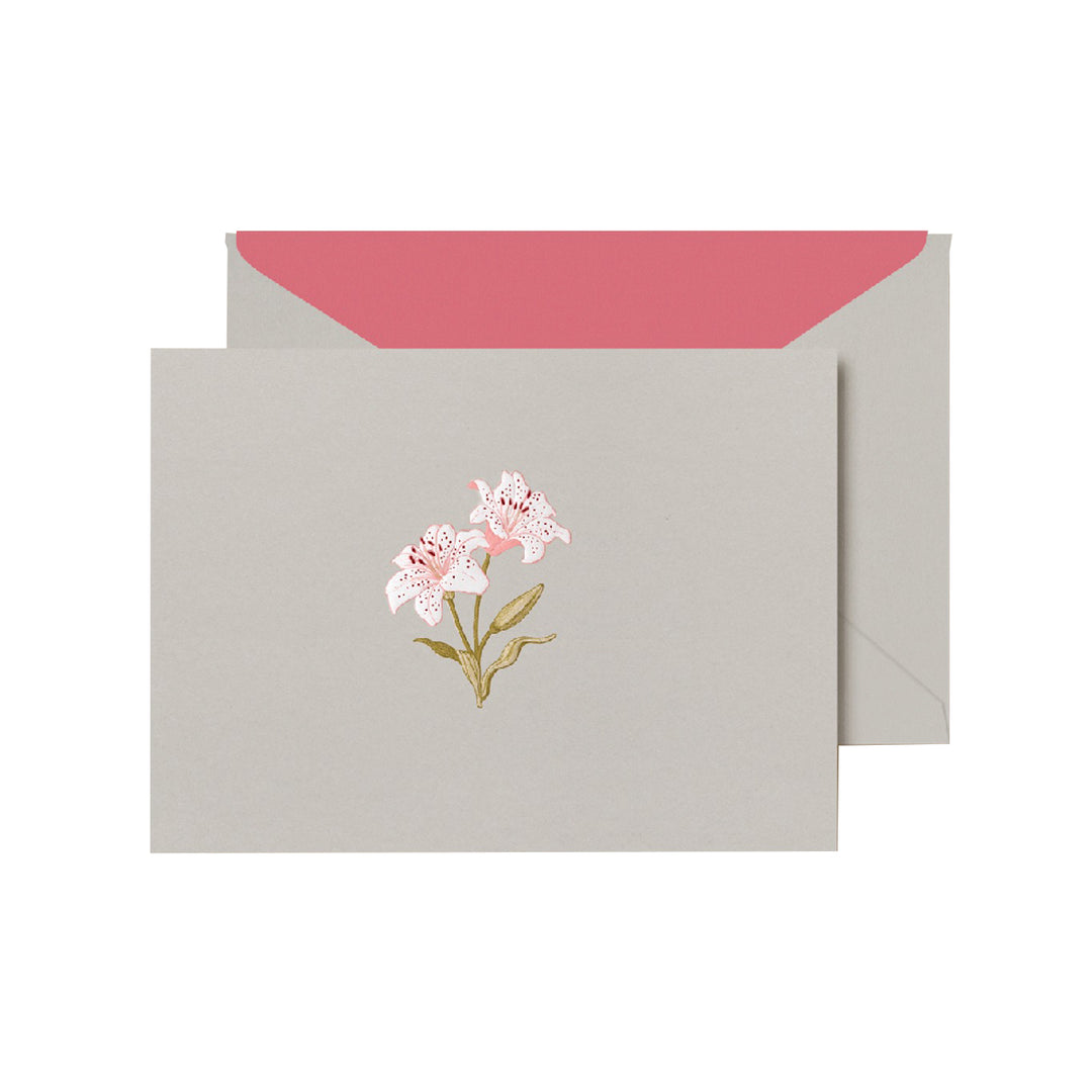 Engraved Lily Folded Note Set