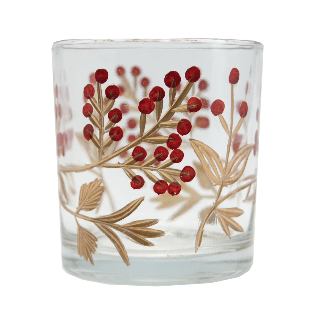 Etched Winterberry Votive