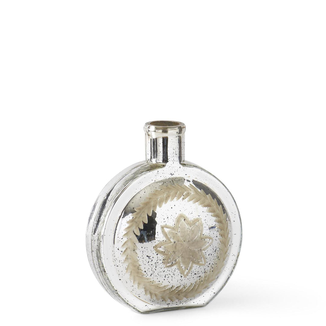 Etched Mercury Glass Vase