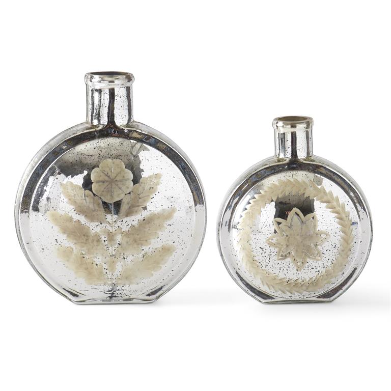 Etched Mercury Glass Vase