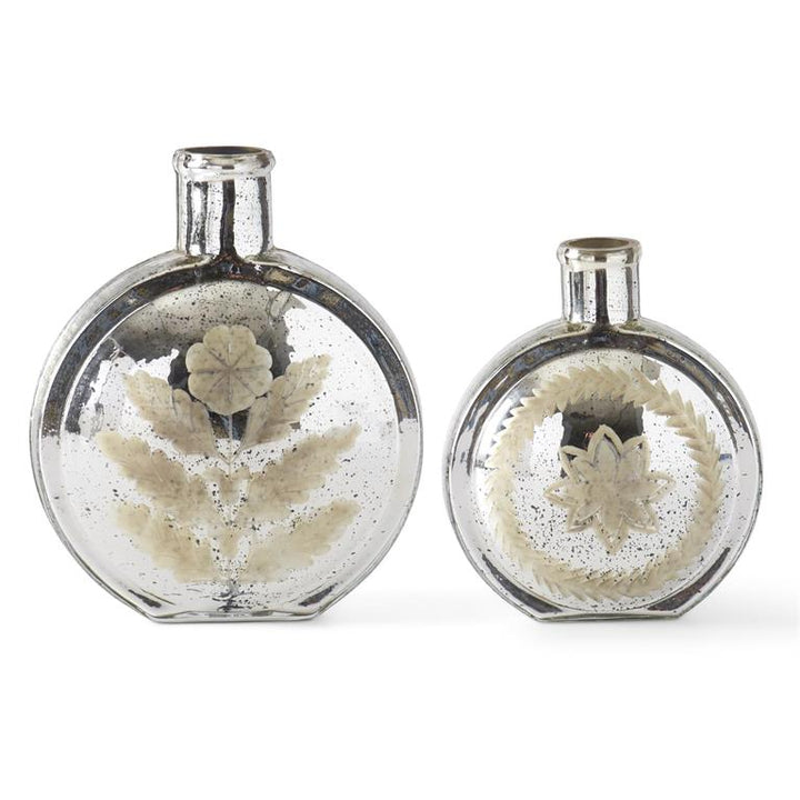 Etched Mercury Glass Vase