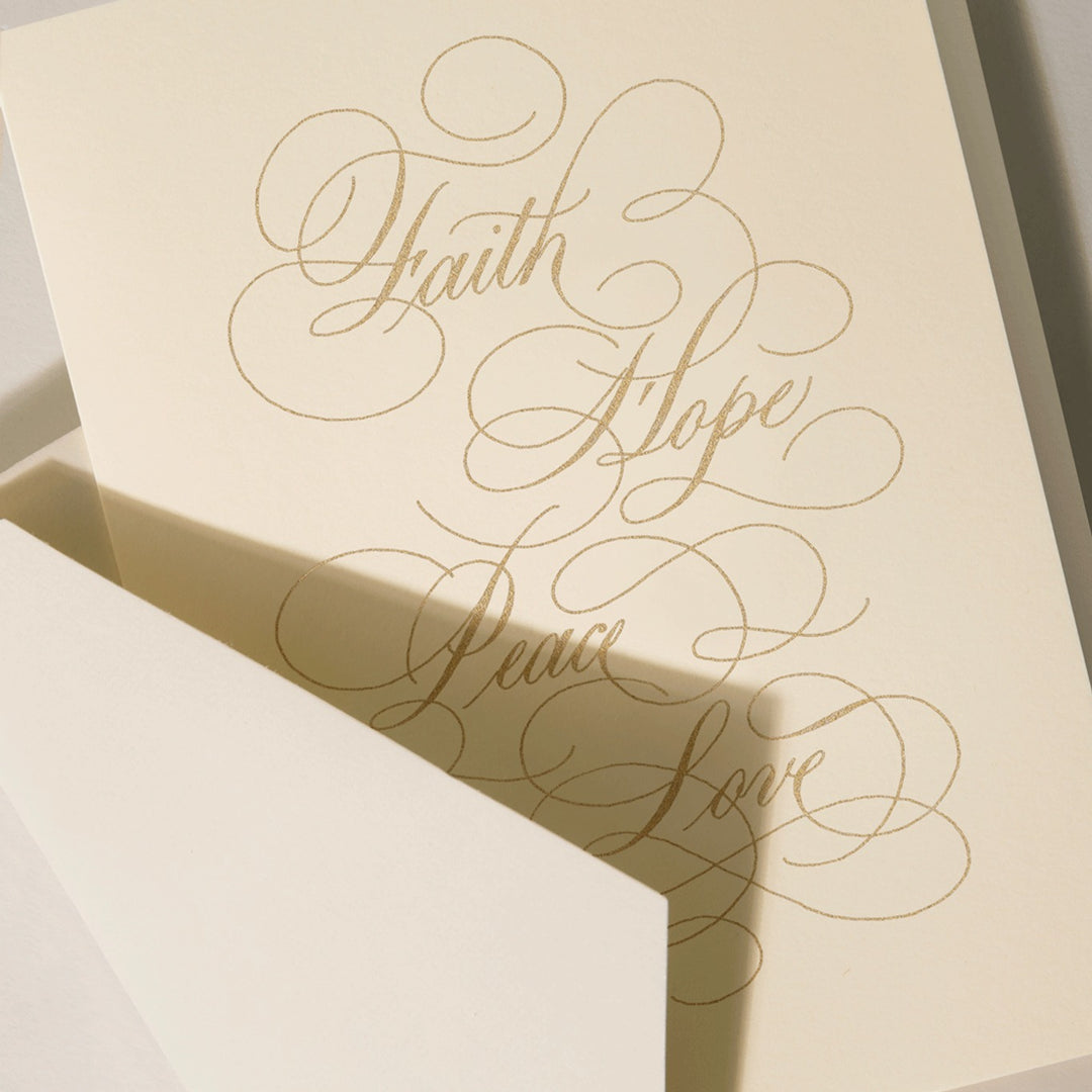 Faith Hope Peace Love Engraved Boxed Note Set