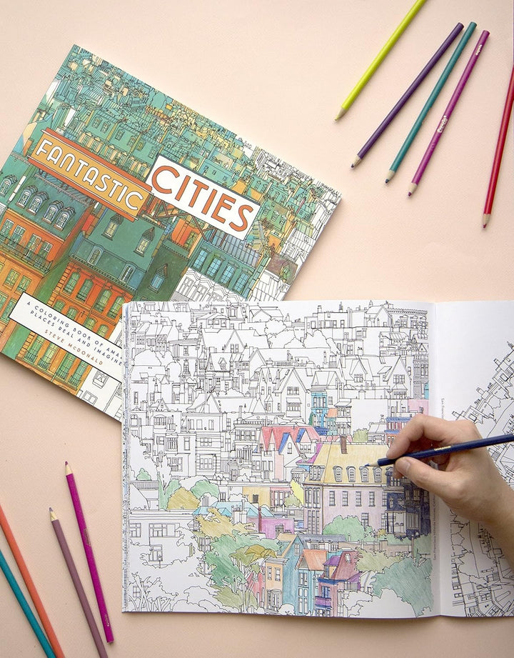 Fantastic Cities Coloring Book