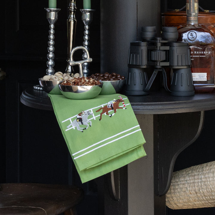 Finish Line Embroidered Tea Towel