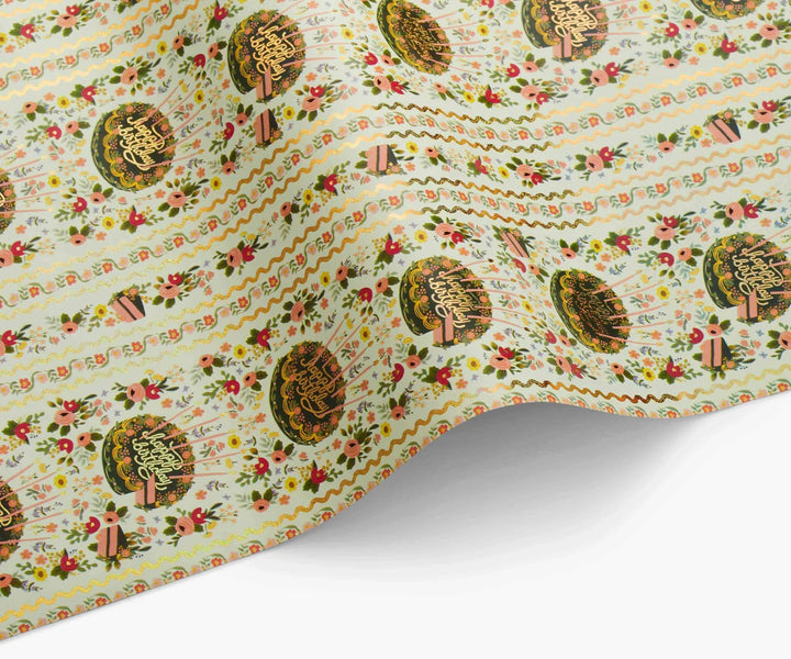 Floral Cake Wrapping Paper Roll