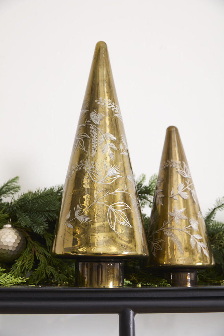 Floral Etched Glass Tree