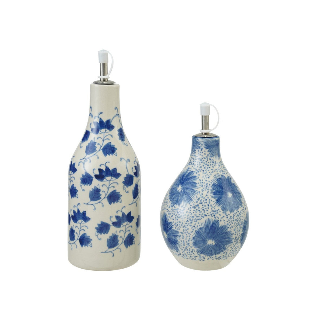 Floral Pattern Stoneware Cruet