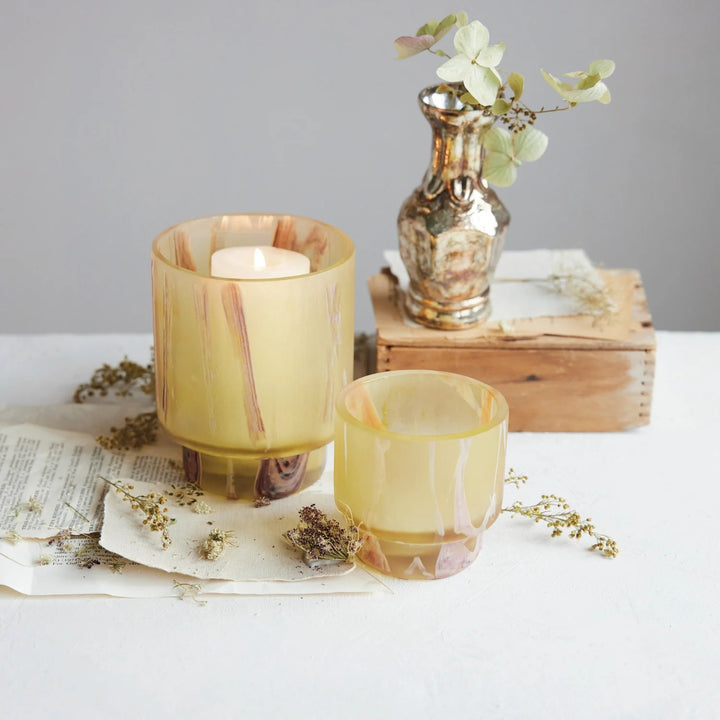 Footed Art Glass Votive