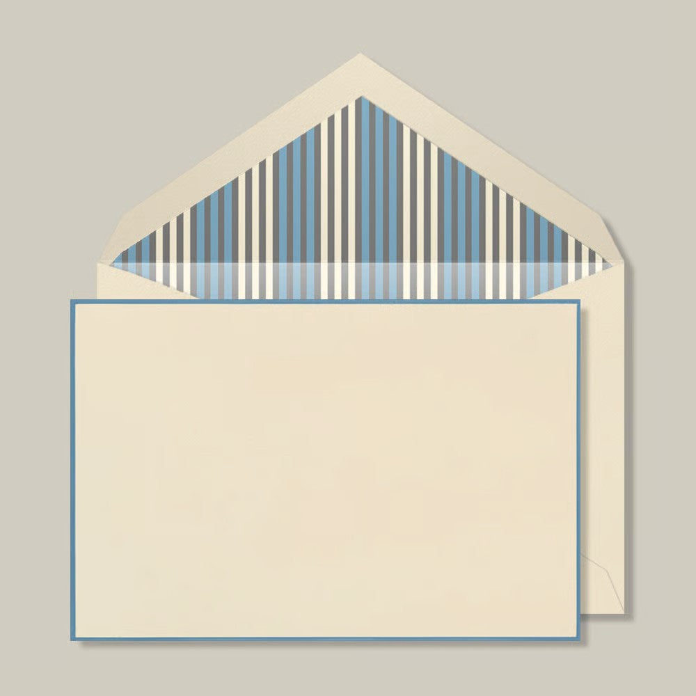 French Blue Bordered Card, Set of 25