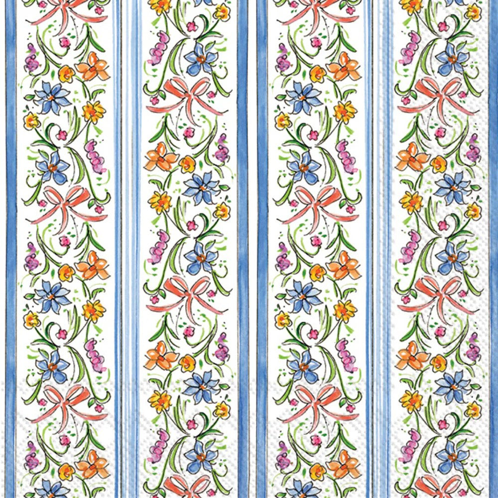 Garden Stems Stripes Cocktail Napkin