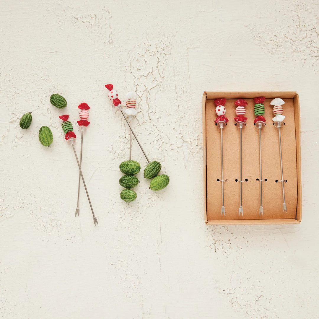 Glass Candy Cocktail Pick Set