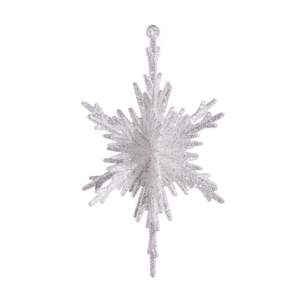 Glitter Silver Snowflake Ornament
