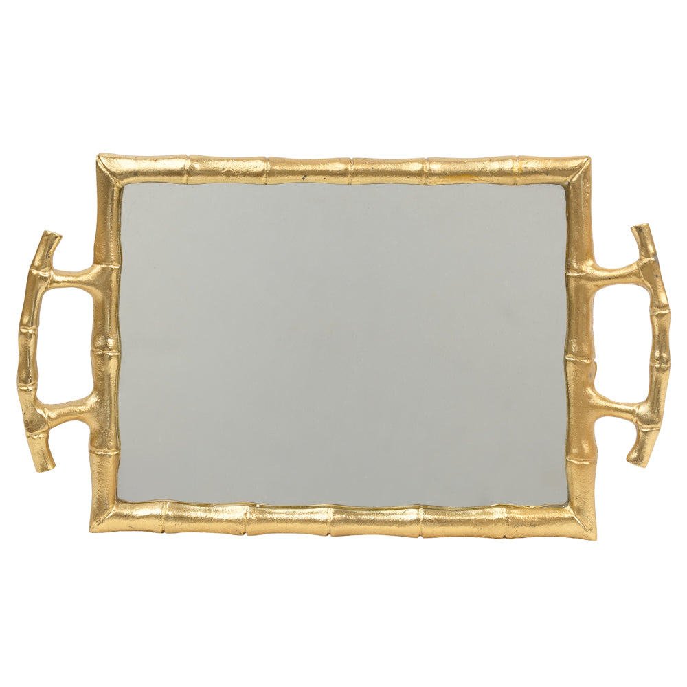 Gold Bamboo Mirror Tray