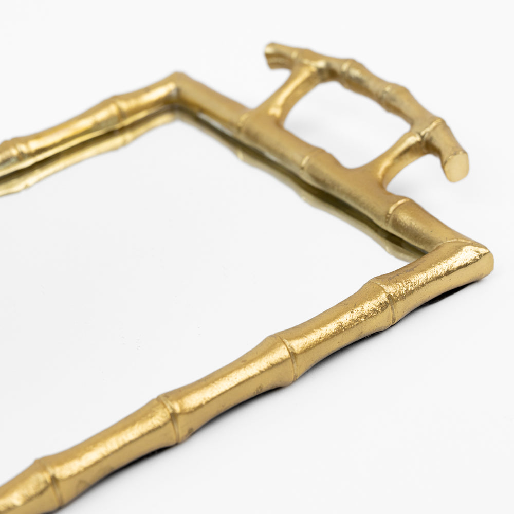 Gold Bamboo Mirror Tray