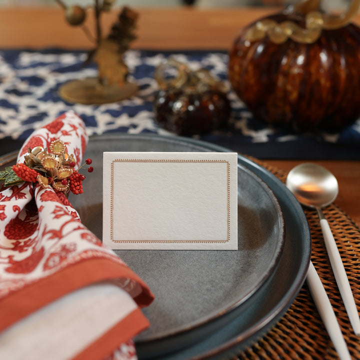 Gold Bordered Folding Placecard, Set of 8