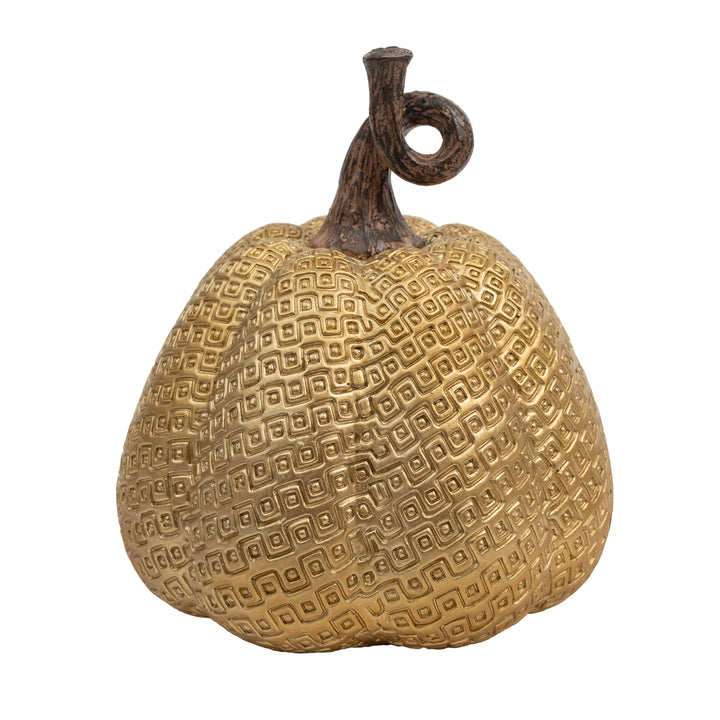 Gold Embossed Resin Pumpkin