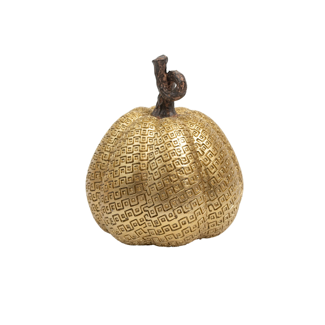 Gold Embossed Resin Pumpkin