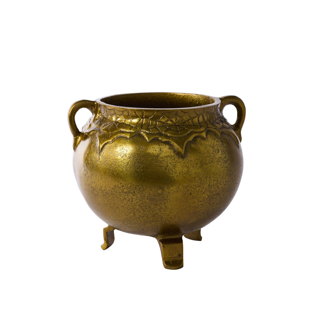 Gold Finish Metal Cauldron