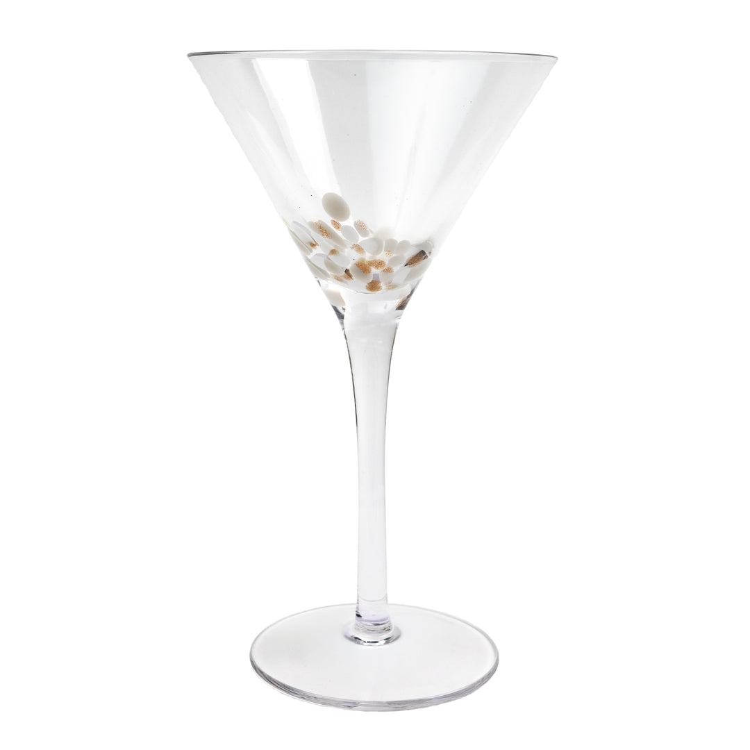 Gold & White Confetti Martini Glass